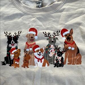 Dog Holiday Crewneck Sweatshirt, size medium
